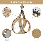 Pink Padded Pet Harness With Matching Leash - Image 3