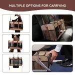 Brown Mesh Soft Sided Pet Carrier Bag - Image 4