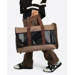 Brown Mesh Soft Sided Pet Carrier Bag - Image 6