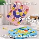Blue Rectangular Interactive Pet Treat Puzzle Board - Image 2