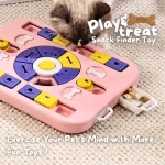 Blue Rectangular Interactive Pet Treat Puzzle Board - Image 3