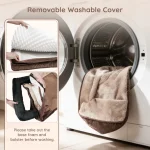 Brown Plush Bolstered Rectangular Pet Bed Cushion - Image 6