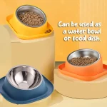 Teal Single Stainless Steel Pet Feeding Bowl - Image 2