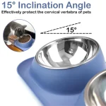 Teal Single Stainless Steel Pet Feeding Bowl - Image 3