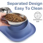 Teal Single Stainless Steel Pet Feeding Bowl - Image 4