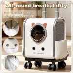 Wheeled Telescopic Pet Carrier Backpack Travel Trolley - Image 2