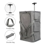Gray Wheeled Soft Pet Wagon Travel Carrier - Image 4