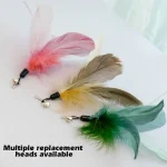 Teal Feather Insect Interactive Cat Wand Toy - Image 3