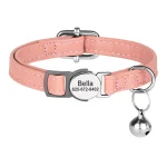 Pink Engraved Bell Pet Collar With Tag
