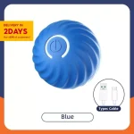 Blue Rechargeable Rolling Interactive Pet Toy Ball
