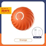 Orange Rechargeable Rolling Interactive Pet Toy Ball