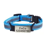Blue Reflective Adjustable Pet ID Collar