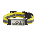 Yellow Reflective Adjustable Pet ID Collar
