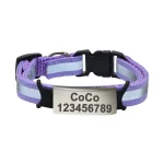 Purple Reflective Adjustable Pet ID Collar