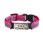 Pink Reflective Adjustable Pet ID Collar