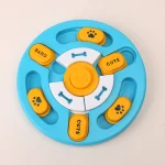 Blue Round Interactive Pet Treat Puzzle Toy