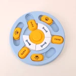 Light Blue Round Interactive Pet Treat Puzzle Toy