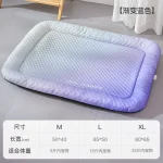 Blue Gradient Cushioned Cooling Pet Bed Mat