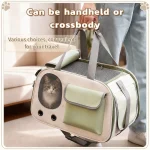 Beige Structured Crossbody Soft Pet Carrier Bag