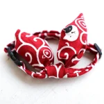 Red Pattern Bow Tie Cat Collar