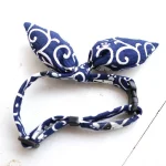 Navy Blue Pattern Bow Tie Cat Collar