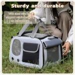 Gray Foldable Outdoor Soft Pet Carrier Bag