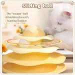 Yellow Multi Layer Spinning Ball Cat Toy