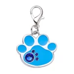 Blue Rhinestone Paw Pet ID Tag Charm