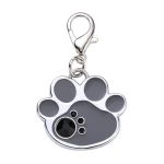 Black Rhinestone Paw Pet ID Tag Charm