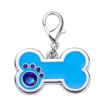 Blue Rhinestone Bone Pet ID Tag Charm
