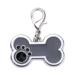 Black Rhinestone Bone Pet ID Tag Charm