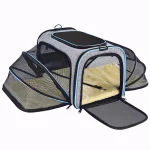 Blue Trim Foldable Mesh Tent Pet Playpen Carrier