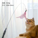 Pink Feather Insect Interactive Cat Wand Toy